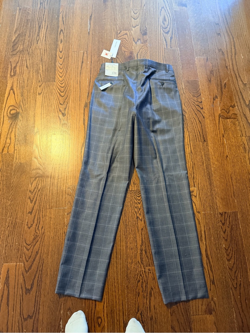 Calvin Klein Charcoal Gray Plaid Dress Pants - Picture 2 of 4